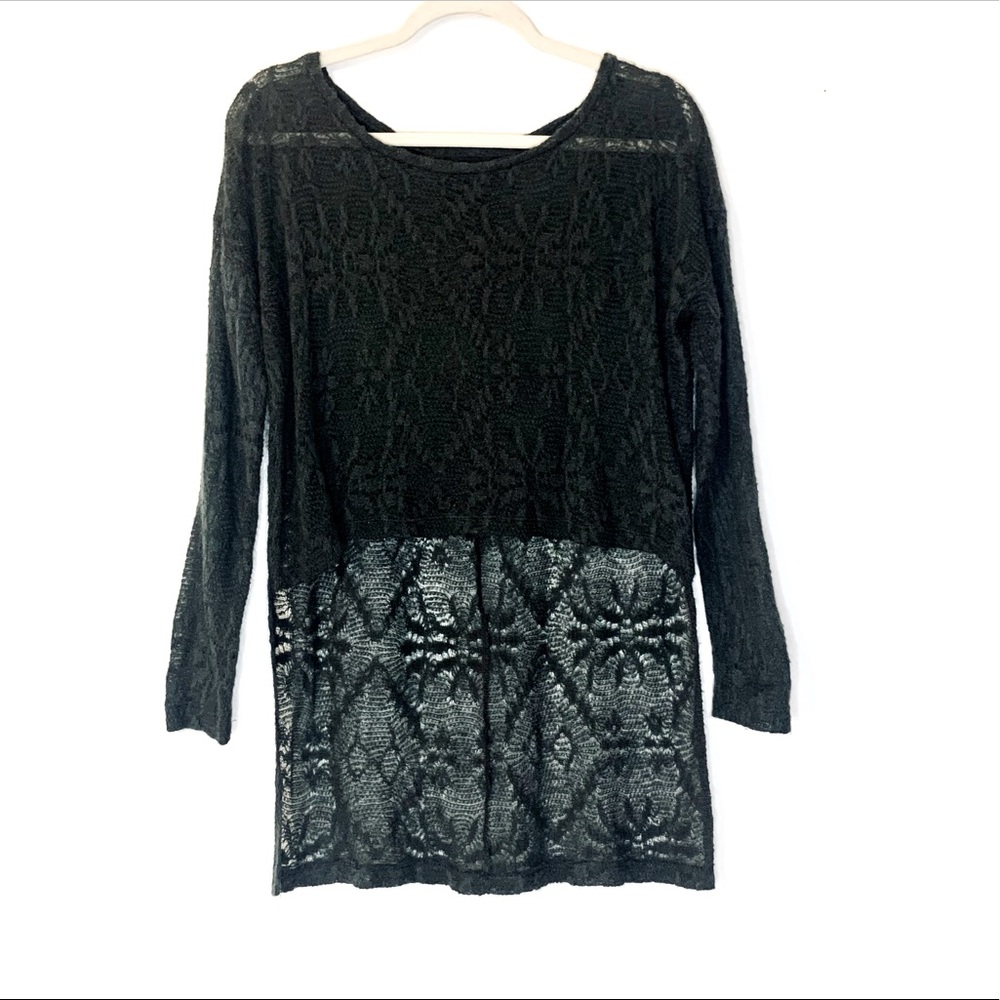 Gossip Girl Romeo & Juliet Couture Gray Loose Knit Wool High Low Sweater Sz S